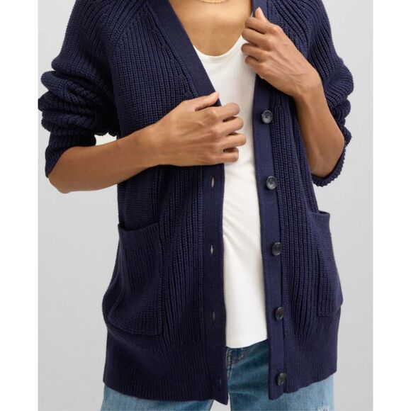 HATCH The Maternity Nursing Friendly Marlow Cardigan, navy $228 A41 - Picture 1 of 9